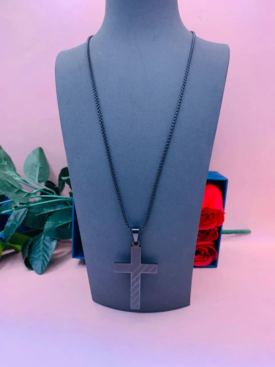   Cross Necklace (Black)