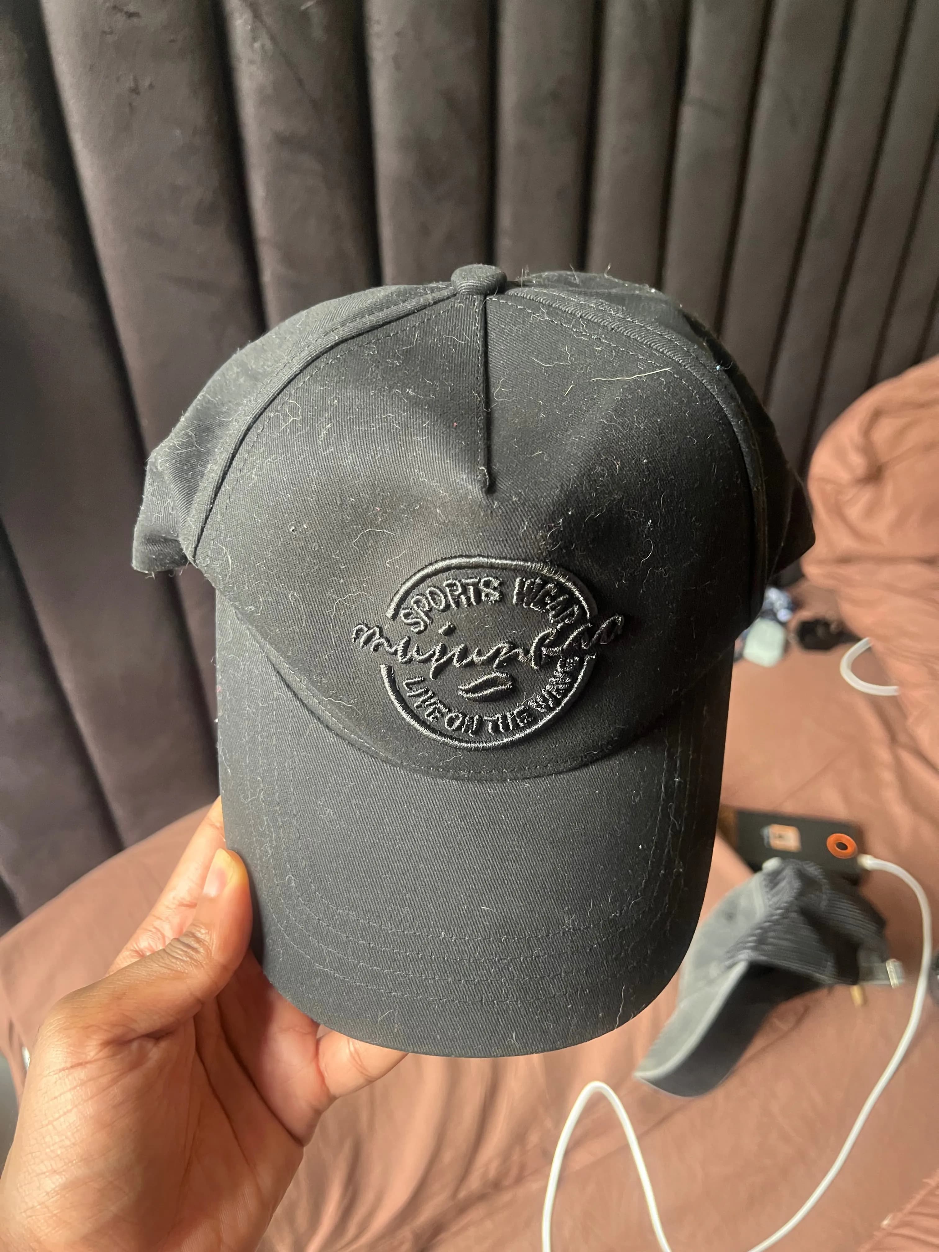 Large black cap