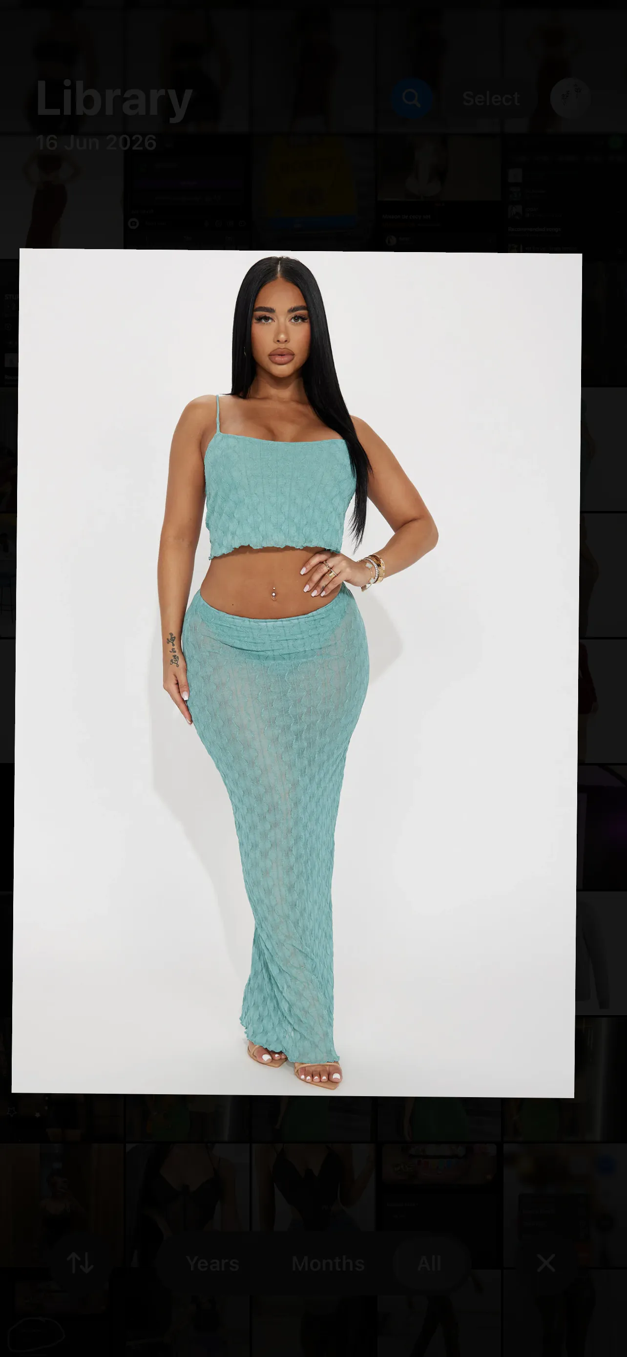 Fashionova mesh shirt set beach wear