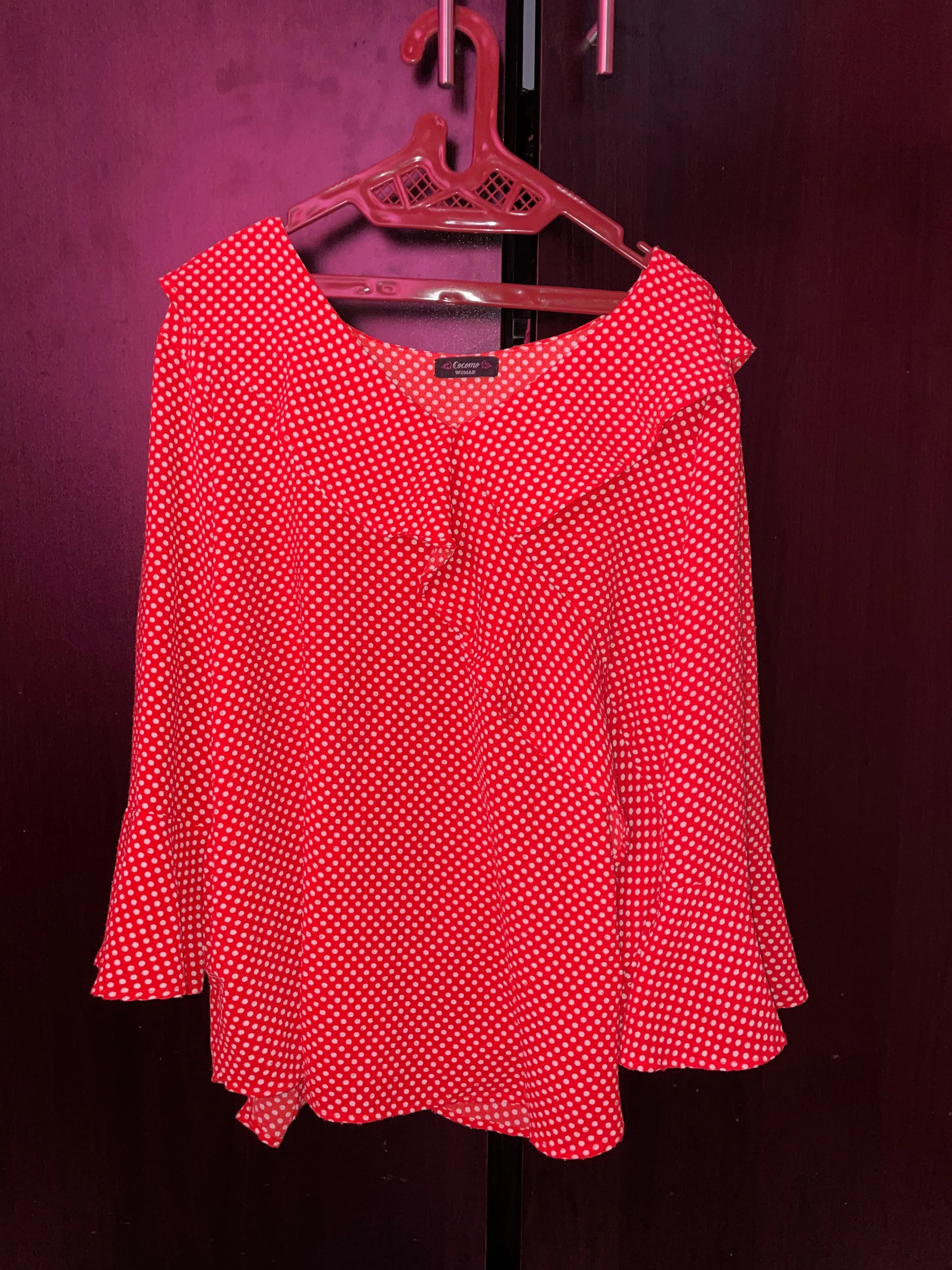 Red polka dots top 