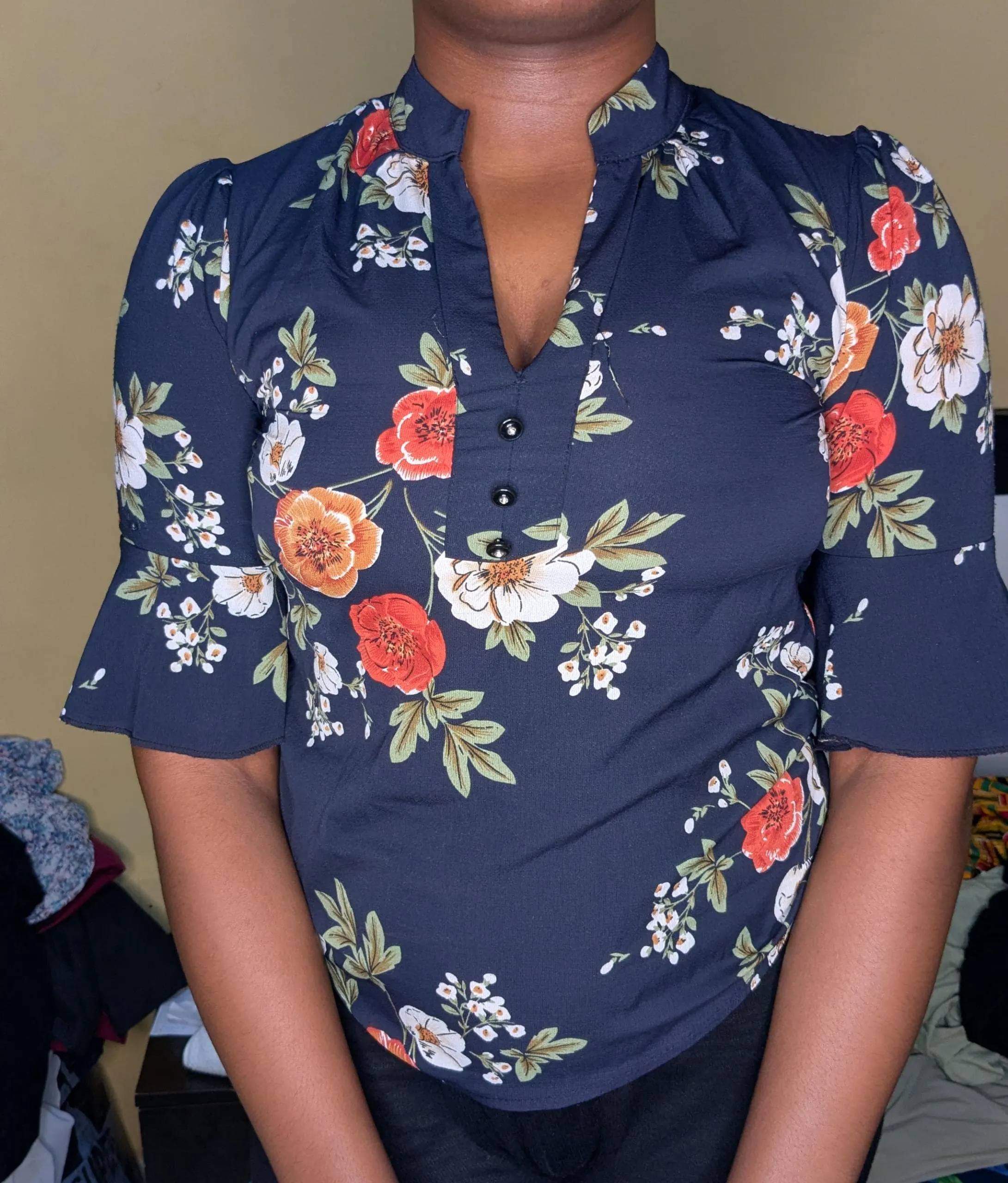 Floral corporate top 