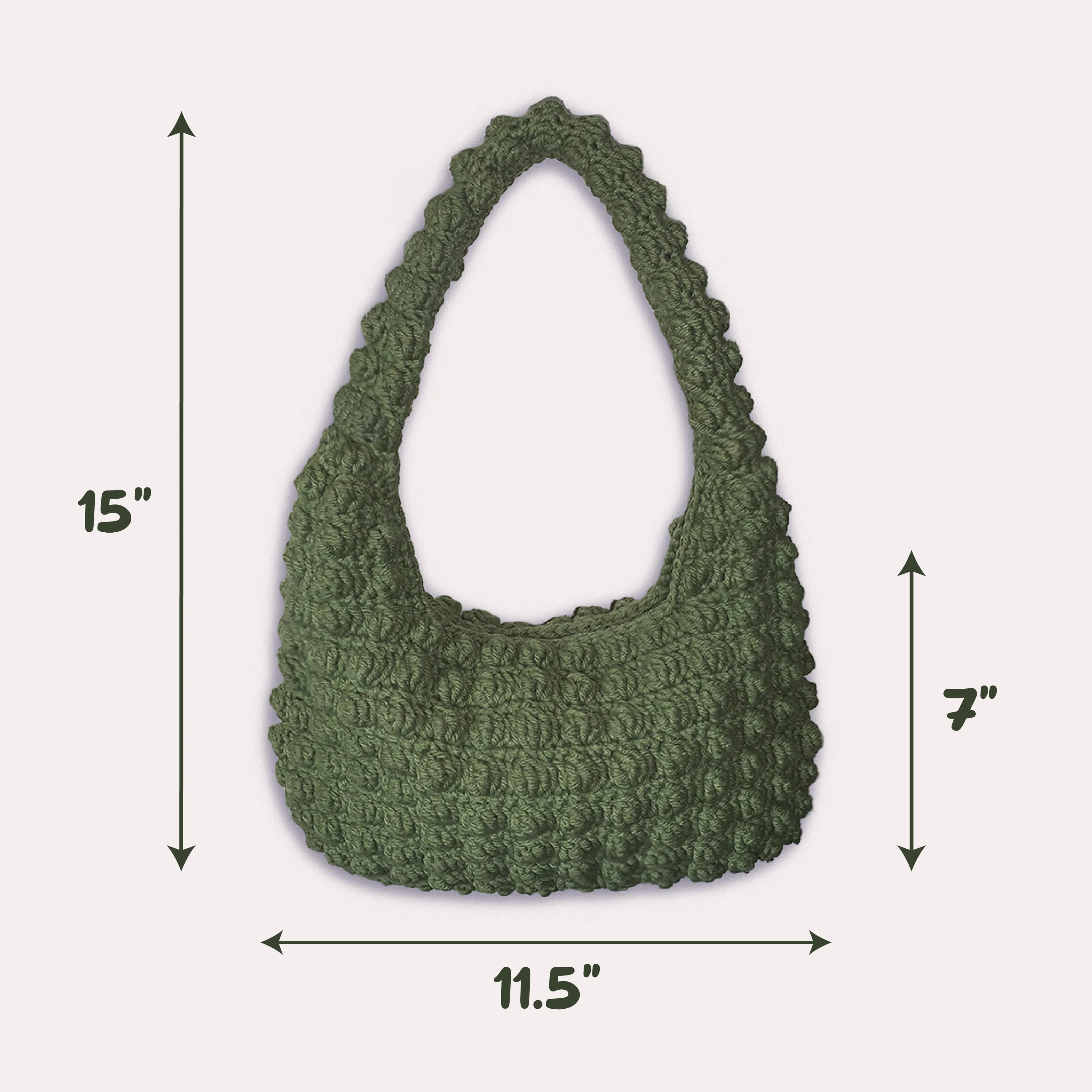 Green Bubble Crochet Shoulder Bag