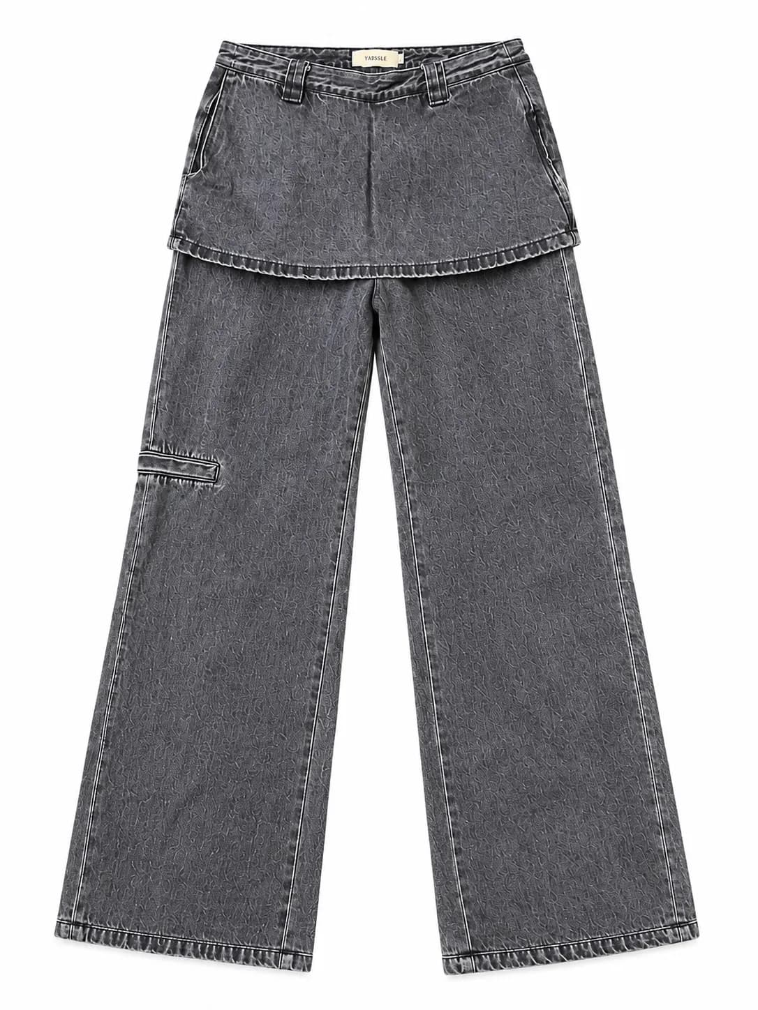 Dark Grey Trouser-Skirt Denim Trouser