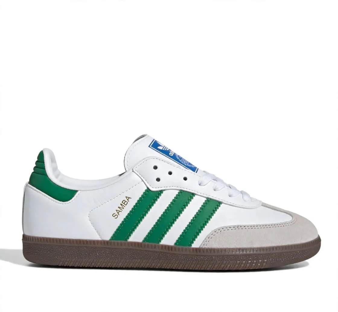 Adidas Samba OG White Light Blue Gum, OG White Green Gum